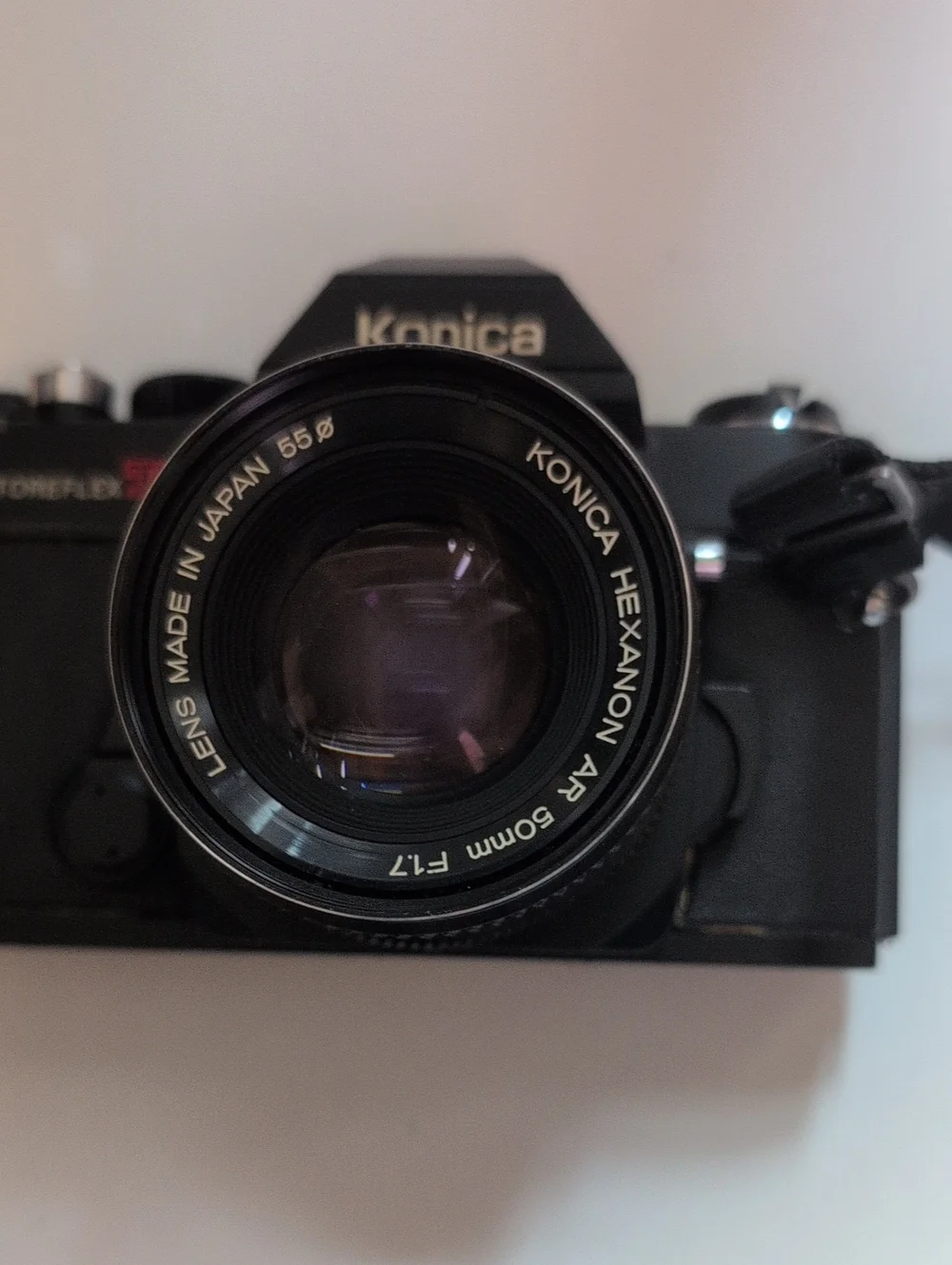 Vintage Autoreflex Konica T4 35mm SLR Camera w/50mm Lens, 80-200mm Zoom Lens